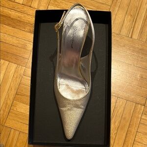 Dolce & Gabbana Gold Slingback Heels Shimmering Elegance